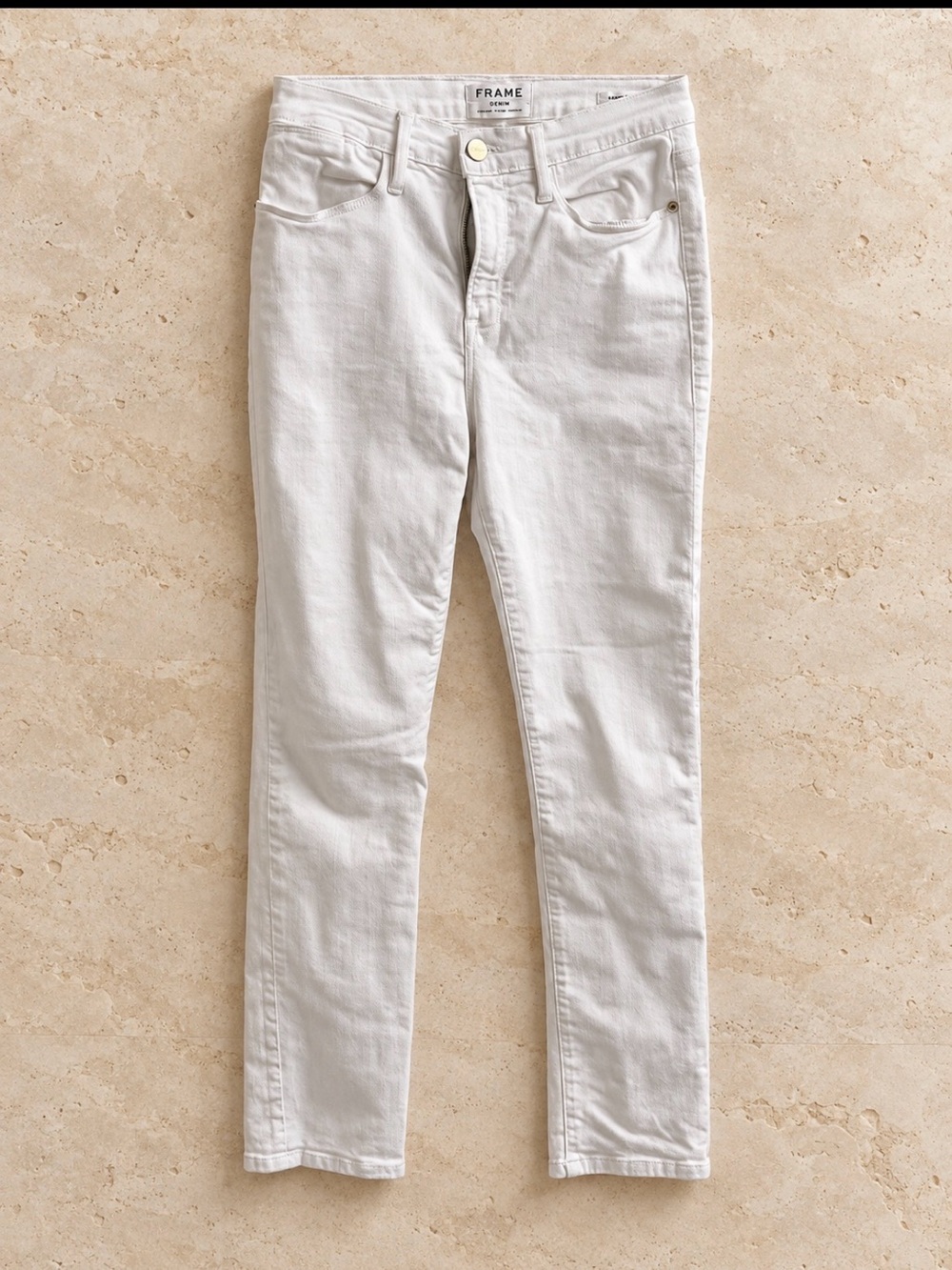 FRAME Le High Straight White Jeans – Size 27